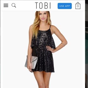Tobi tier black sequin dress